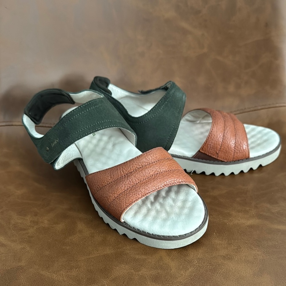 Super comfortable sandals perfect for summer. Two toned leather Jambu sandals.